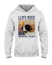 Beer and Saint Bernard Hooded Sweatshirt thumbnail