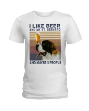 Beer and Saint Bernard Ladies T-Shirt thumbnail