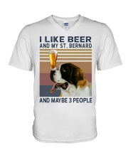 Beer and Saint Bernard V-Neck T-Shirt thumbnail