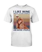 Wine and Cocker spaniels Classic T-Shirt front