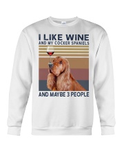 Wine and Cocker spaniels Crewneck Sweatshirt thumbnail