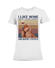 Wine and Cocker spaniels Premium Fit Ladies Tee thumbnail