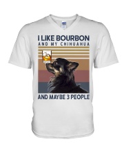 Bourbon and Chihuahua kp V-Neck T-Shirt thumbnail