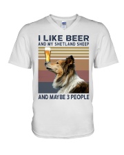 Beer and Shetland Sheep hp V-Neck T-Shirt thumbnail