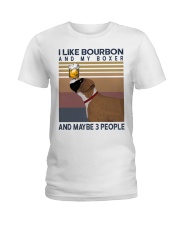 Bourbon and boxer Ladies T-Shirt thumbnail