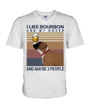 Bourbon and boxer V-Neck T-Shirt thumbnail