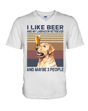 beer and Labrador V-Neck T-Shirt thumbnail