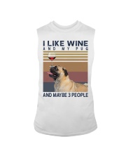 Wine and Pug Sleeveless Tee thumbnail