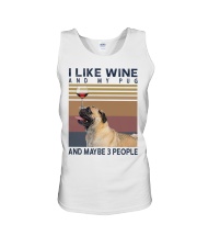 Wine and Pug Unisex Tank thumbnail