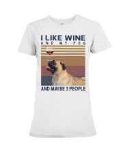 Wine and Pug Premium Fit Ladies Tee thumbnail