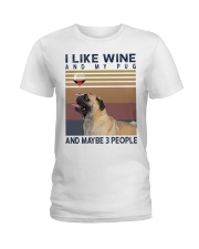 Wine and Pug Ladies T-Shirt thumbnail