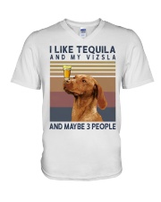 Tequila and Vizsla V-Neck T-Shirt thumbnail