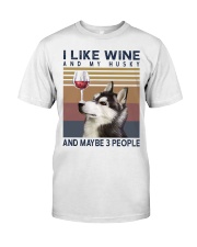 Wine and Husky Classic T-Shirt front