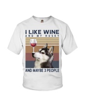 Wine and Husky Youth T-Shirt thumbnail