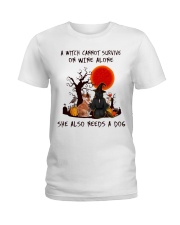 Witch Wine Corgi Ladies T-Shirt thumbnail