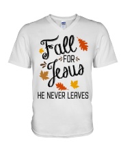 fall for jesus 2 V-Neck T-Shirt thumbnail