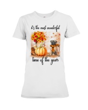 Pug dog love fall Premium Fit Ladies Tee thumbnail