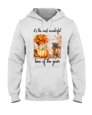 Pug dog love fall Hooded Sweatshirt thumbnail