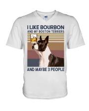 Bourbon and Boston Terrier kp V-Neck T-Shirt thumbnail