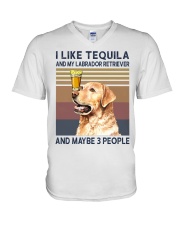 Tequila and Labrador Retriever V-Neck T-Shirt thumbnail