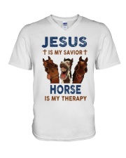 HORSE is my therapy V-Neck T-Shirt thumbnail