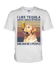 Tequila and Labrado Retriever V-Neck T-Shirt thumbnail