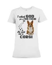 CORGI Asked God Premium Fit Ladies Tee thumbnail