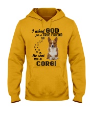 CORGI Asked God Hooded Sweatshirt front