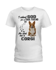 CORGI Asked God Ladies T-Shirt thumbnail