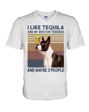 Tequila and Boston Terriers kp V-Neck T-Shirt thumbnail