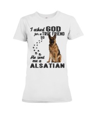 German Shepherd Asked God Premium Fit Ladies Tee thumbnail