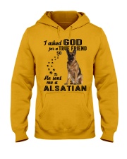 German Shepherd Asked God Hooded Sweatshirt front