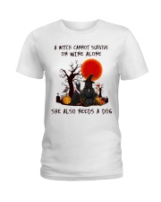 Witch Wine Doberman Pinscher Ladies T-Shirt thumbnail