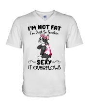Boston Terriers - I m not fat V-Neck T-Shirt thumbnail