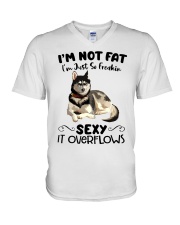 I m not fat sexy Husky V-Neck T-Shirt thumbnail