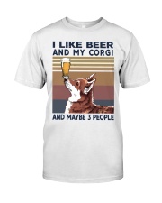 I LIKE BEER AND CORGI Premium Fit Mens Tee thumbnail