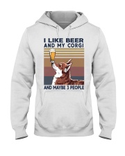 I LIKE BEER AND CORGI Hooded Sweatshirt thumbnail