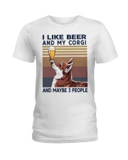 I LIKE BEER AND CORGI Ladies T-Shirt thumbnail