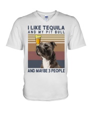 Tequila and Pit Bull V-Neck T-Shirt thumbnail