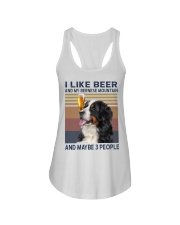 I like beer and my bernese mountain Ladies Flowy Tank thumbnail