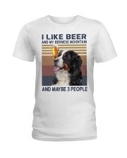 I like beer and my bernese mountain Ladies T-Shirt thumbnail
