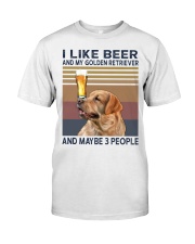 Beer and Golden Retriever Classic T-Shirt front