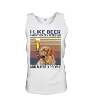 Beer and Golden Retriever Unisex Tank thumbnail