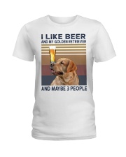 Beer and Golden Retriever Ladies T-Shirt thumbnail