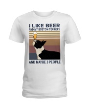Beer and Boston Terriers Ladies T-Shirt thumbnail