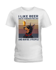 Beer and Doberman Pinscher Ladies T-Shirt thumbnail