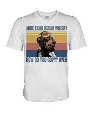 Dachshund Mike Echo V-Neck T-Shirt thumbnail