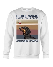 Wine and Dachshund Crewneck Sweatshirt thumbnail
