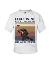 Wine and Dachshund Youth T-Shirt thumbnail