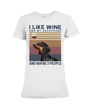 Wine and Dachshund Premium Fit Ladies Tee thumbnail